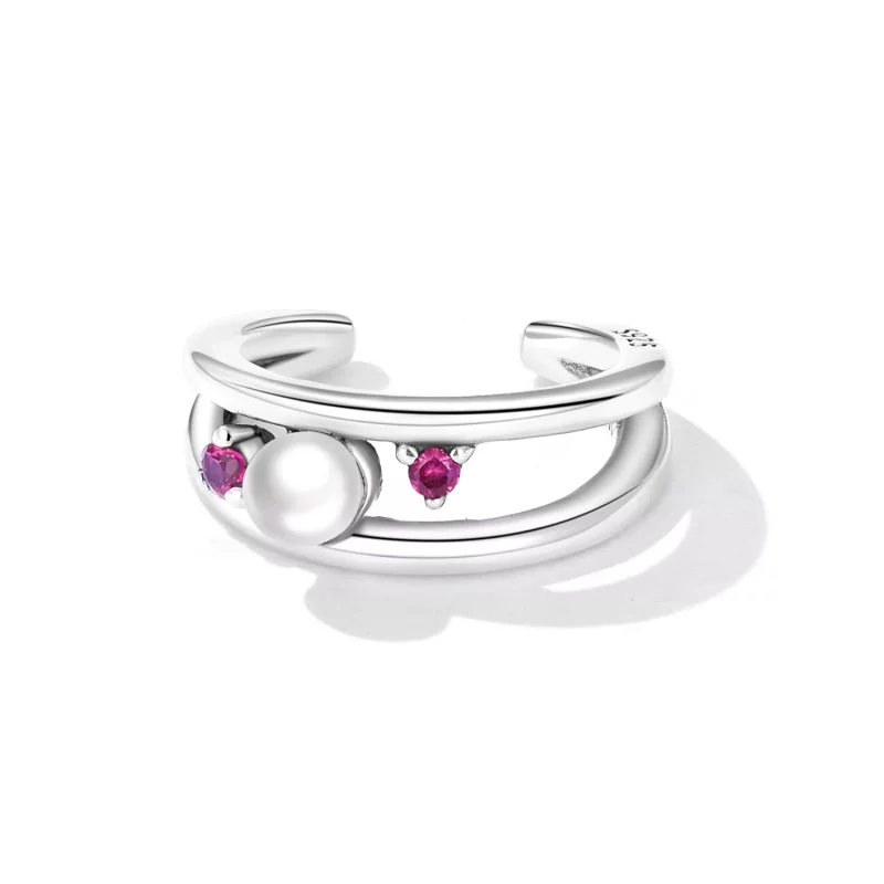 (afbeelding voor) Pandora Style Prachtige Shell Pearl Double Layer Oorclip - SCE1431 - Bekijken 2