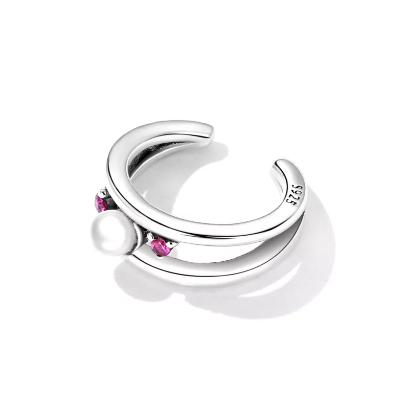 (afbeelding voor) Pandora Style Prachtige Shell Pearl Double Layer Oorclip - SCE1431 - Bekijken 3