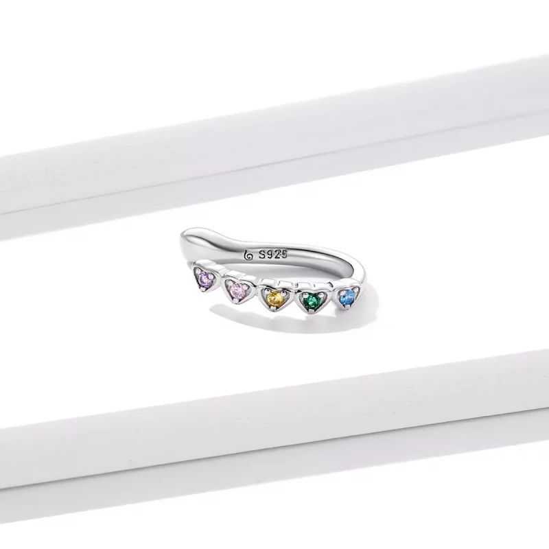(afbeelding voor) Pandora Style Regenboog Hart Oorclip - BSE573 - Bekijken 4