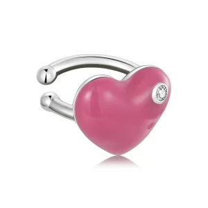 (afbeelding voor) Pandora Style Rose Rood Hart Oorclip - SCE1362