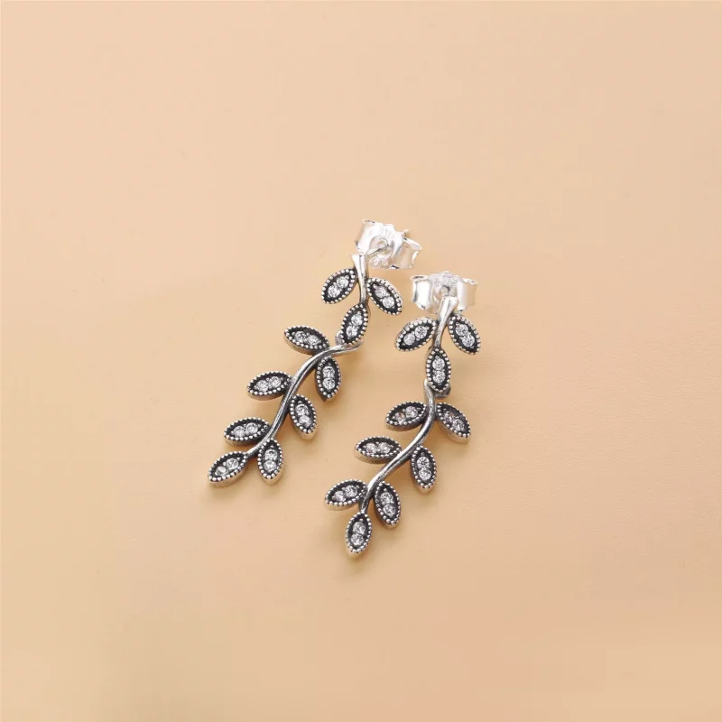 (afbeelding voor) PANDORA Leaves Silver Hanging Earrings With Cubic Zirconia - 290565CZ - Bekijken 2