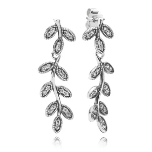 (afbeelding voor) PANDORA Leaves Silver Hanging Earrings With Cubic Zirconia - 290565CZ