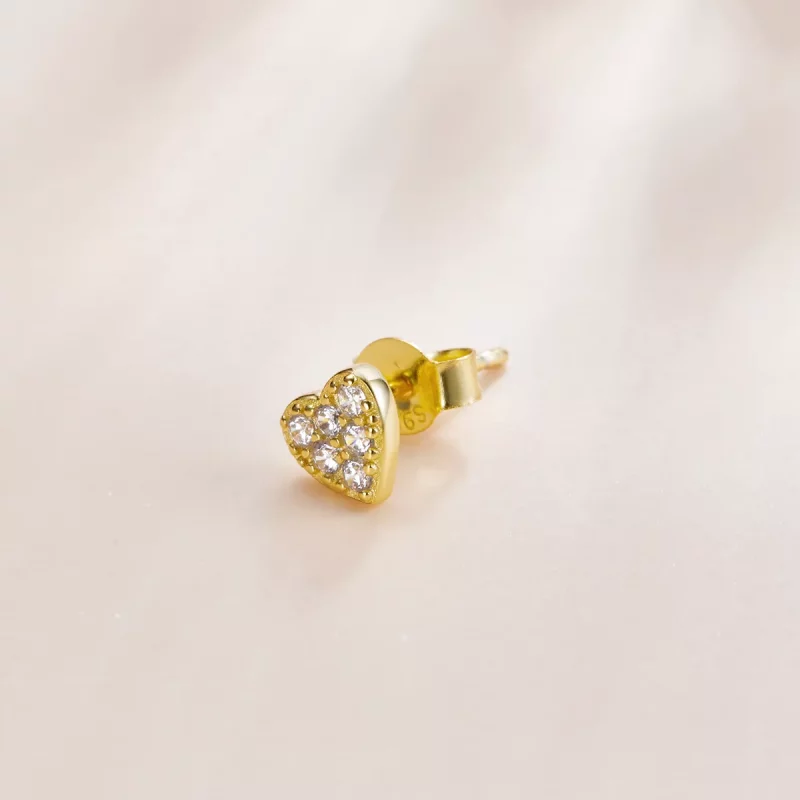 (afbeelding voor) Pandora Style Asymmetrisch hart Oorknopjes - SCE1056 - Bekijken 2