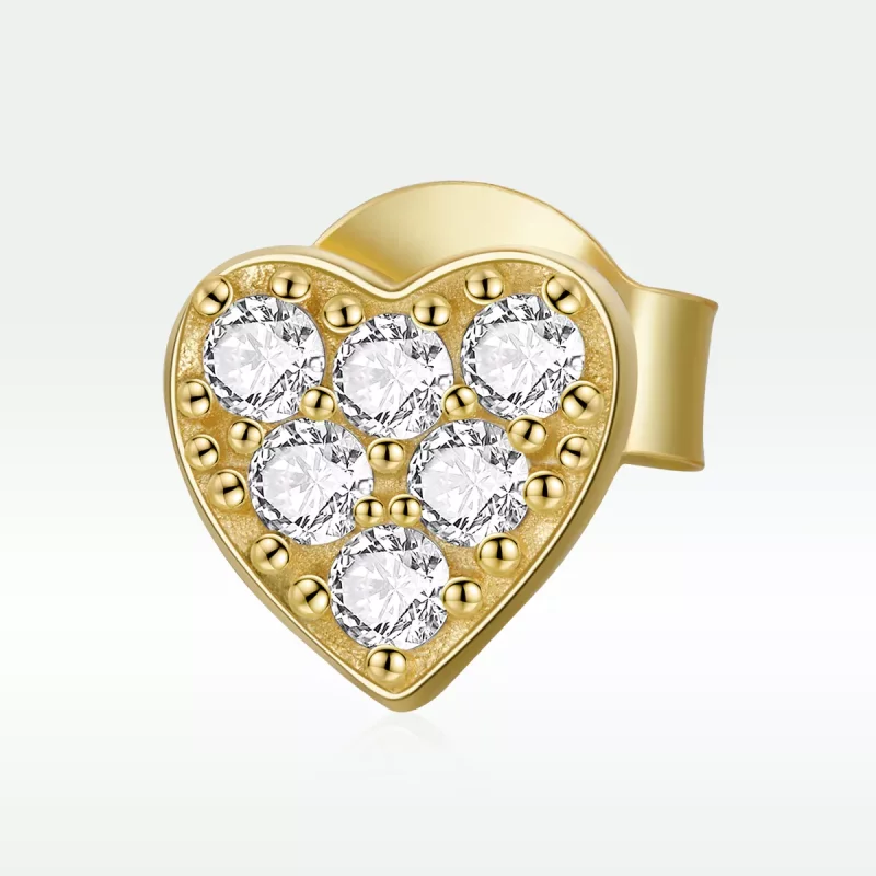 (afbeelding voor) Pandora Style Asymmetrisch hart Oorknopjes - SCE1056 - Bekijken 5