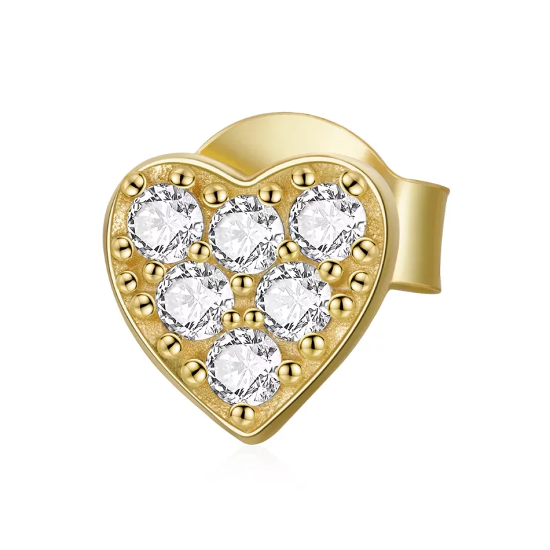 (afbeelding voor) Pandora Style Asymmetrisch hart Oorknopjes - SCE1056