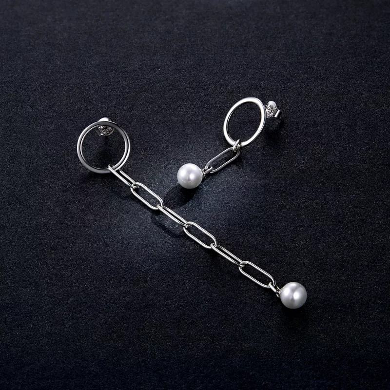 (afbeelding voor) Pandora Style Asymmetrische mooie cirkel Oorhangers - SCE1012 - Bekijken 5
