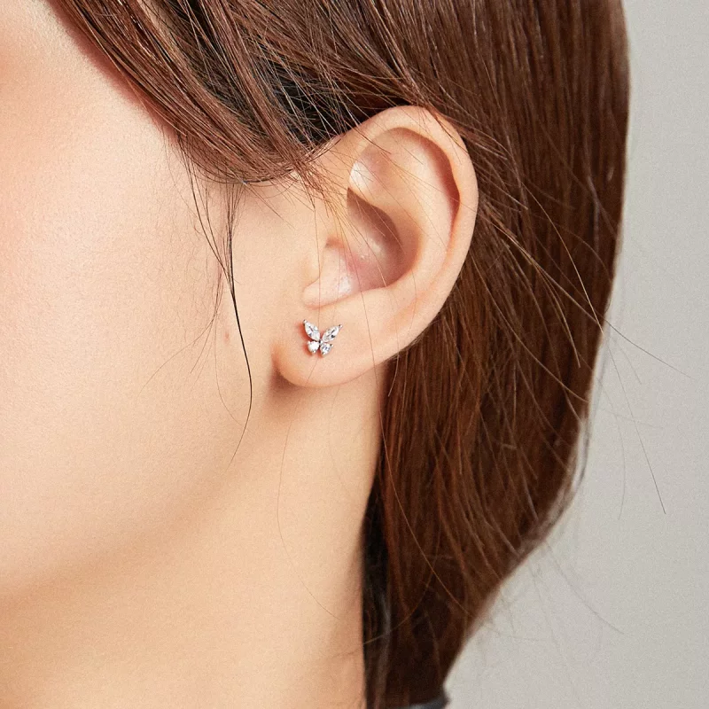 (afbeelding voor) Pandora Style Bicolor Gelukkig Gras en Vlinders Oorknopjes - SCE1008 - Bekijken 7