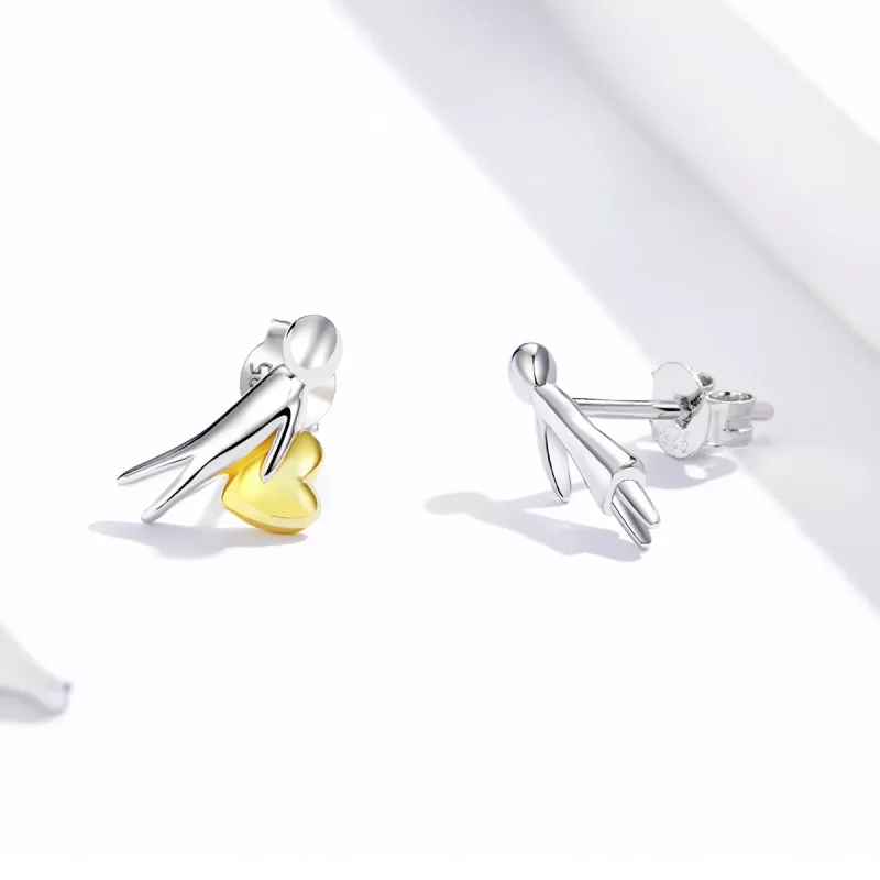 (afbeelding voor) Pandora Style Bicolor Liefdesexpressie Oorknopjes - SCE851 - Bekijken 4