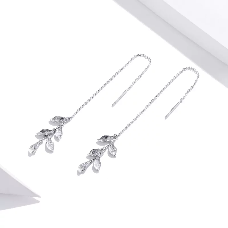 (afbeelding voor) Pandora Style bladeren Oorhangers - SCE987 - Bekijken 2