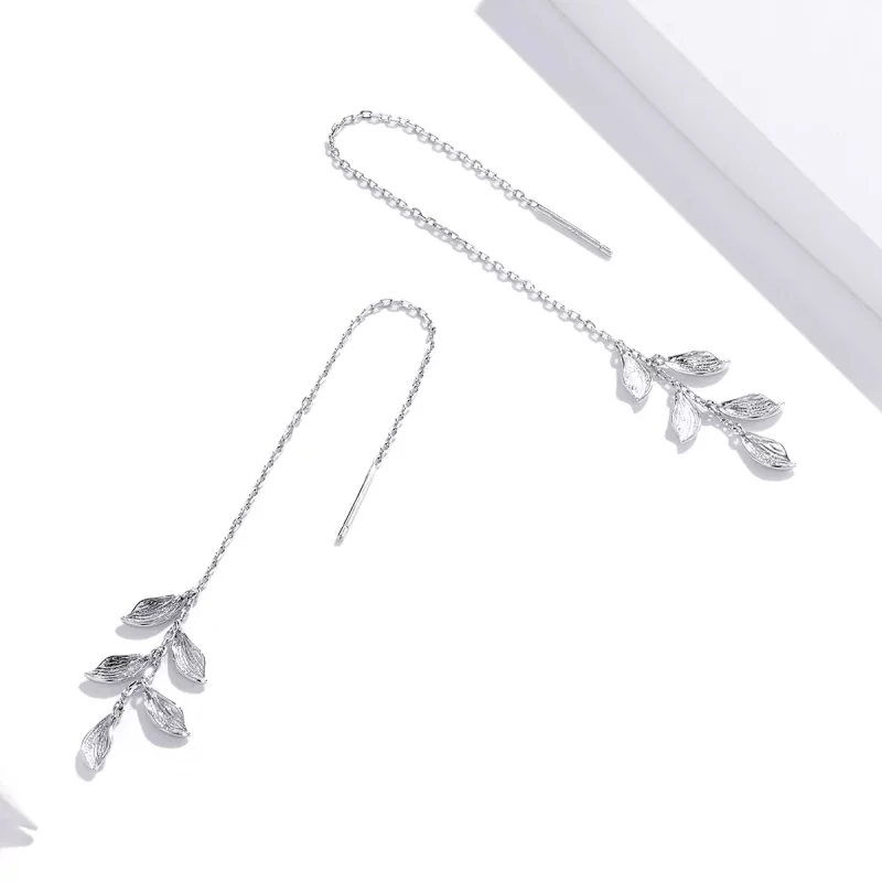 (afbeelding voor) Pandora Style bladeren Oorhangers - SCE987 - Bekijken 4