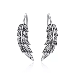 (afbeelding voor) Pandora Style Bladeren Verliefd Oorhangers - SCE215