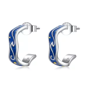 Pandora Style Blauw sterpatroon Oorknopjes - SCE1029 (afbeelding voor) Pandora Style Blauw sterpatroon Oorknopjes - SCE1029