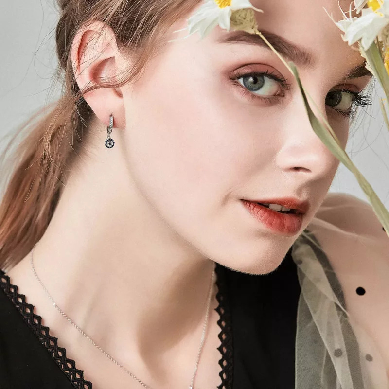 (afbeelding voor) Pandora Style Boze oog Oorhangers - SCE058 - Bekijken 2