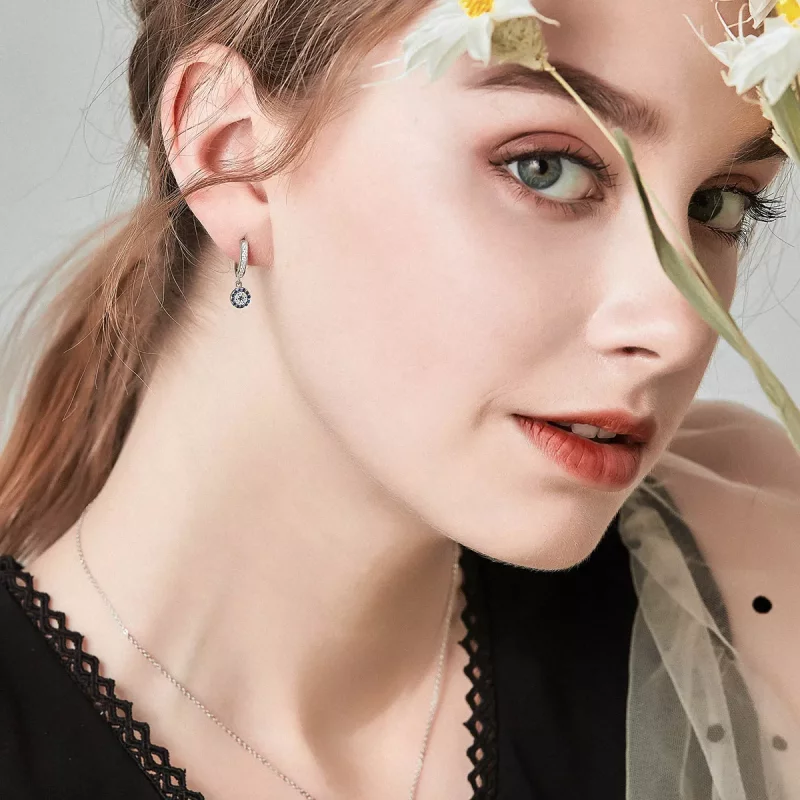 (afbeelding voor) Pandora Style Boze oog Oorhangers - SCE058 - Bekijken 3