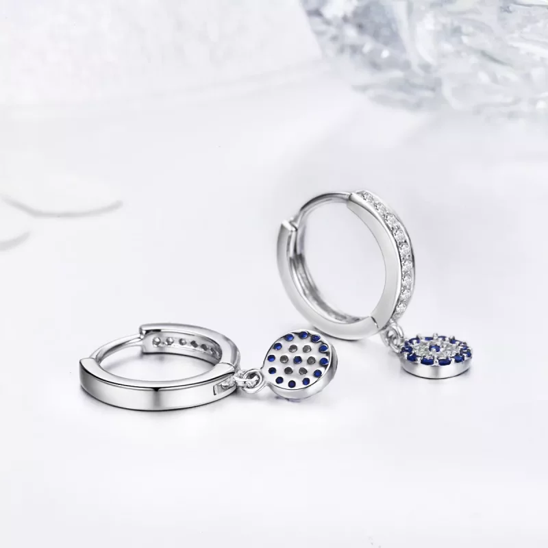 (afbeelding voor) Pandora Style Boze oog Oorhangers - SCE058 - Bekijken 4