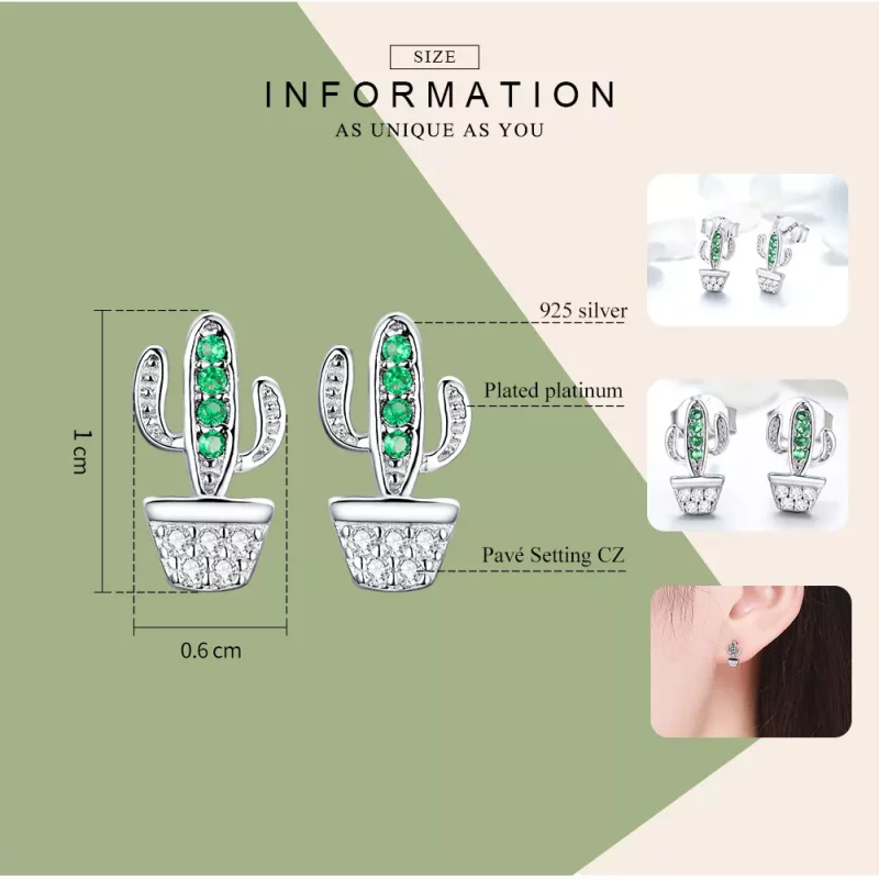 (afbeelding voor) Pandora Style Cactus Oorknopjes - SCE522 - Bekijken 3