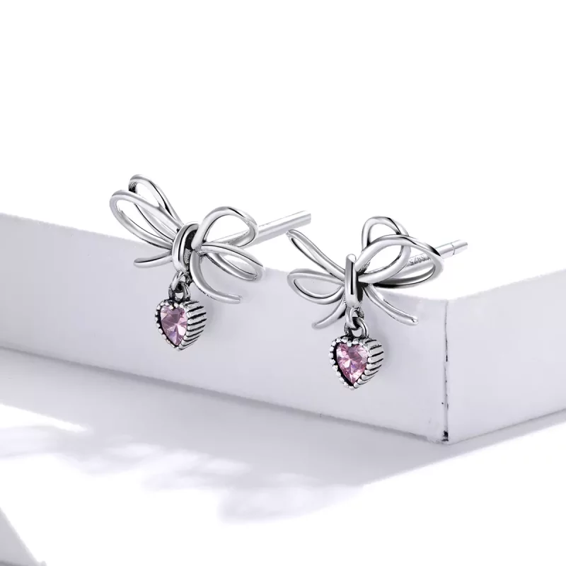 (afbeelding voor) Pandora Style Cadeau met strik Oorknopjes - SCE962 - Bekijken 3