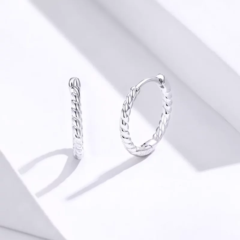 (afbeelding voor) Pandora Style Cirkel henneptouw Oorringen - SCE841 - Bekijken 3