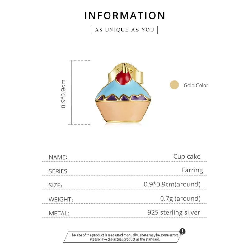 (afbeelding voor) Pandora Style Cupcake Oorknopjes - SCE1161 - Bekijken 4