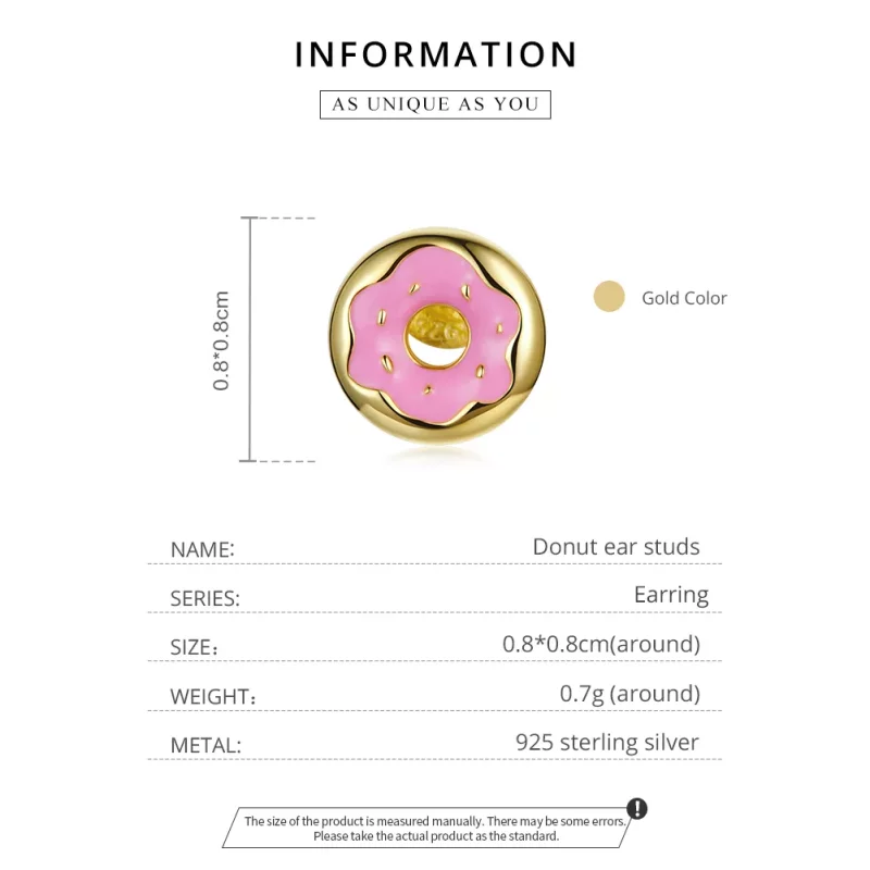 (afbeelding voor) Pandora Style Donut Oorknopjes - SCE1163 - Bekijken 4