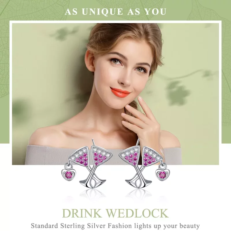 (afbeelding voor) Pandora Style Drink Huwelijk Oorknopjes - SCE571 - Bekijken 2