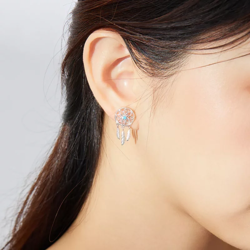 (afbeelding voor) Pandora Style Dromenvanger Oorhangers - BSE339 - Bekijken 7