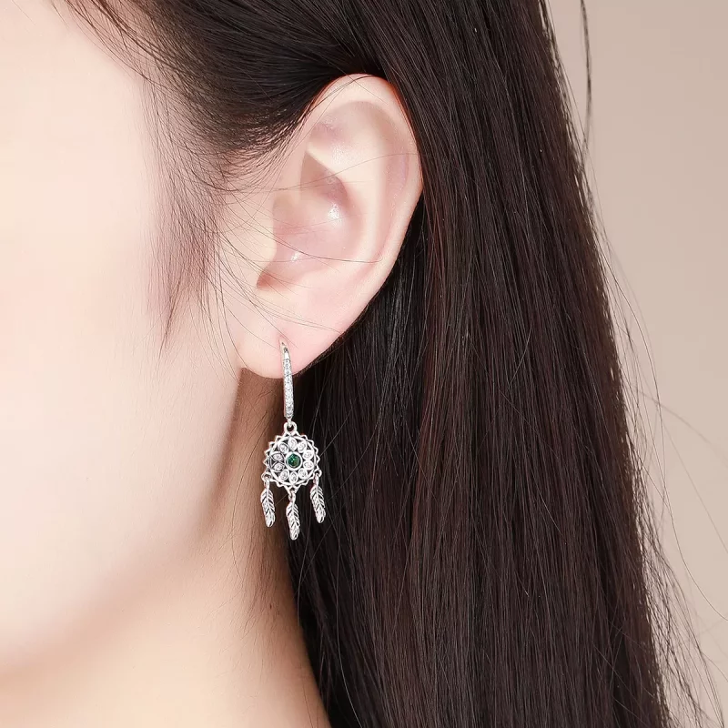(afbeelding voor) Pandora Style Dromenvanger Oorhangers - SCE441 - Bekijken 5