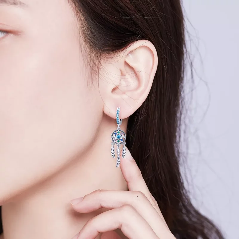 (afbeelding voor) Pandora Style Dromenvanger Oorhangers - SCE713 - Bekijken 6