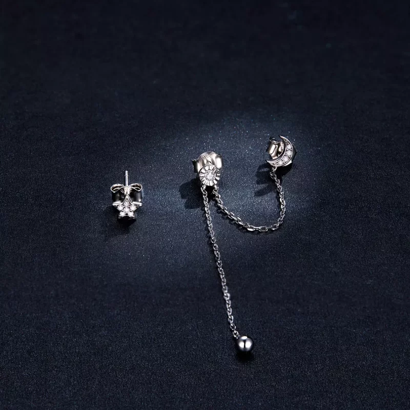 (afbeelding voor) Pandora Style Dromerige maan en sterren Star Oorhangers - BSE431 - Bekijken 5
