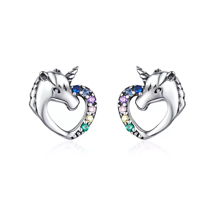 (afbeelding voor) Pandora Style Eenhoorn Oorknopjes - SCE611