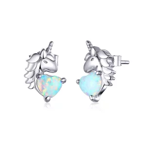(afbeelding voor) Pandora Style Eenhoorn Oorknopjes - SCE896