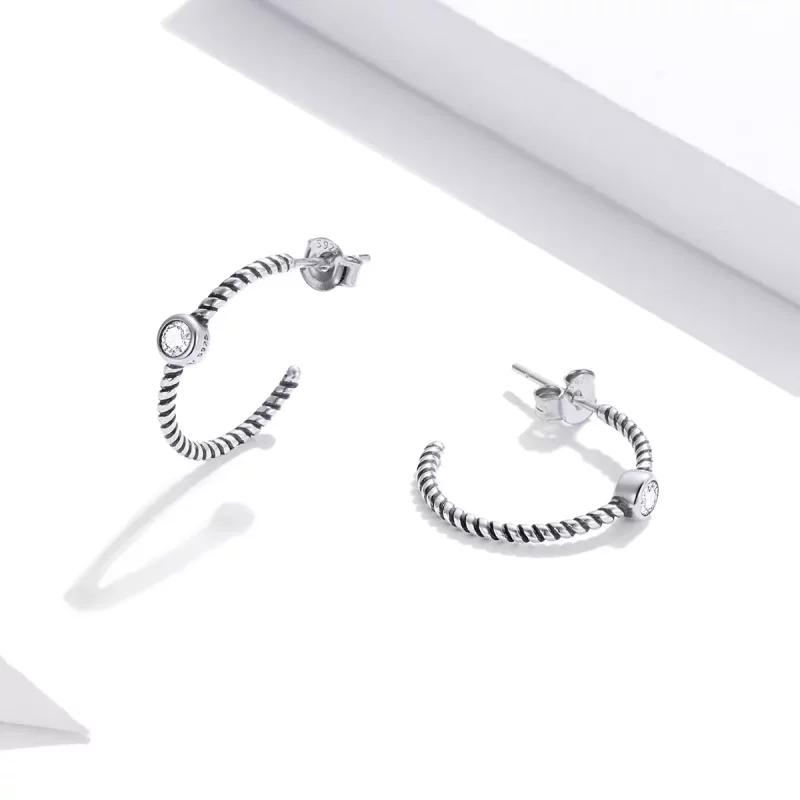 (afbeelding voor) Pandora Style Eenvoudig Oorknopjes - SCE1122 - Bekijken 3