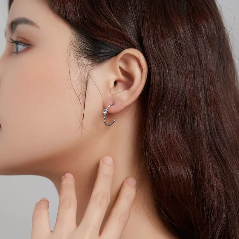 (afbeelding voor) Pandora Style Eenvoudig Oorknopjes - SCE1122 - Bekijken 5