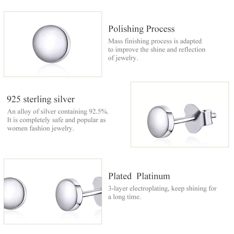 (afbeelding voor) Pandora Style Eenvoudige Boon Oorknopjes - SCE705-A - Bekijken 3