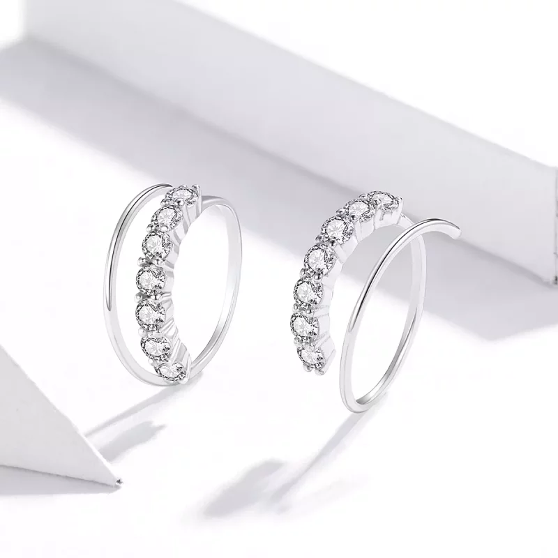 (afbeelding voor) Pandora Style Eenvoudige geometrie Oorringen - SCE931 - Bekijken 2