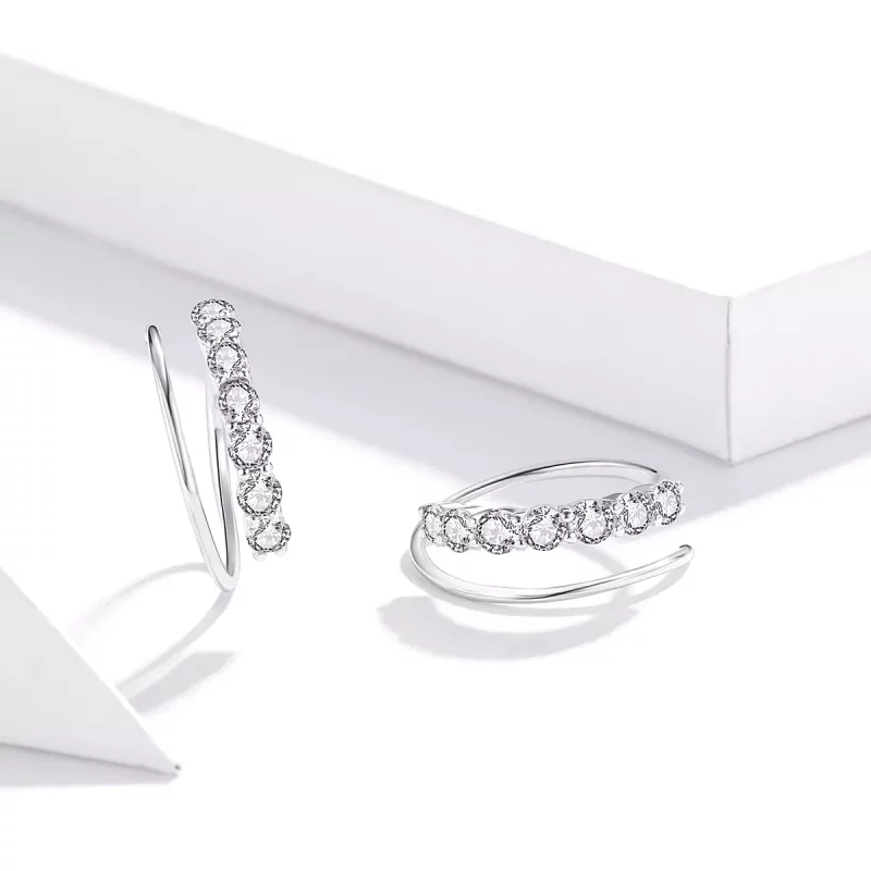 (afbeelding voor) Pandora Style Eenvoudige geometrie Oorringen - SCE931 - Bekijken 3