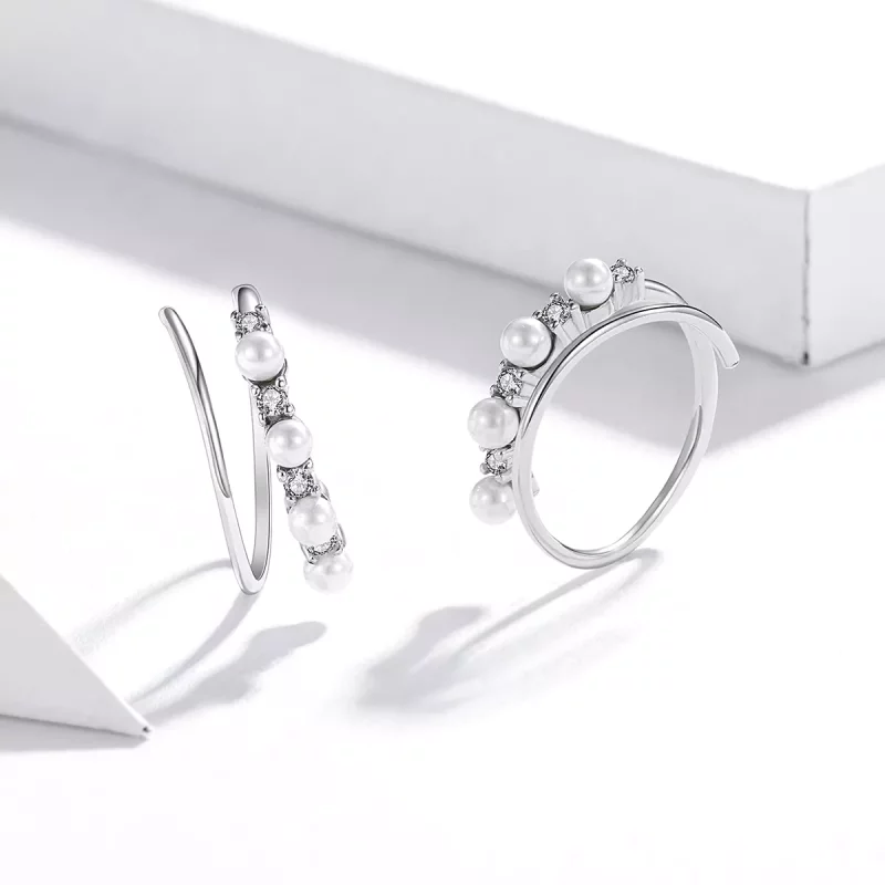 (afbeelding voor) Pandora Style Eenvoudige geometrie Oorringen - SCE932 - Bekijken 2