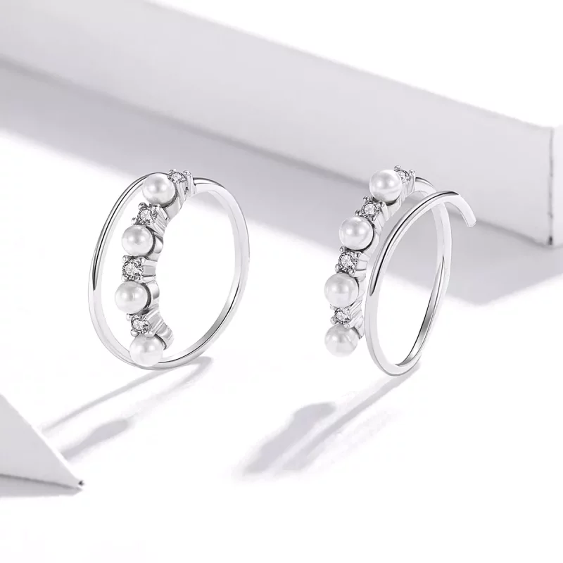 (afbeelding voor) Pandora Style Eenvoudige geometrie Oorringen - SCE932 - Bekijken 3