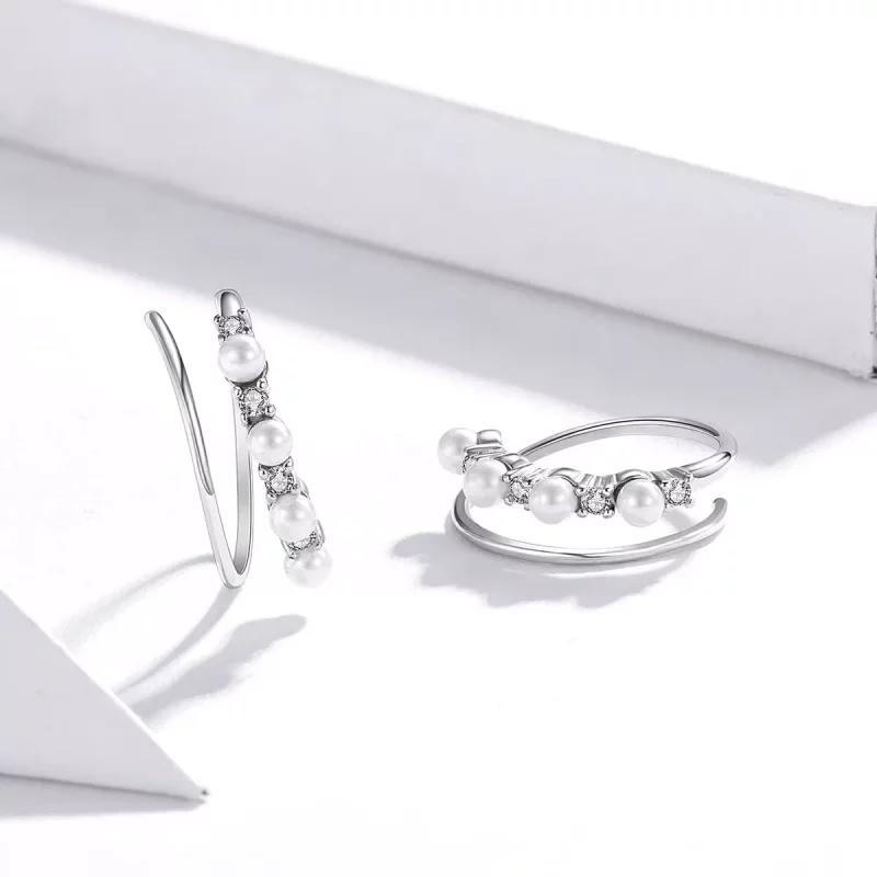(afbeelding voor) Pandora Style Eenvoudige geometrie Oorringen - SCE932 - Bekijken 4
