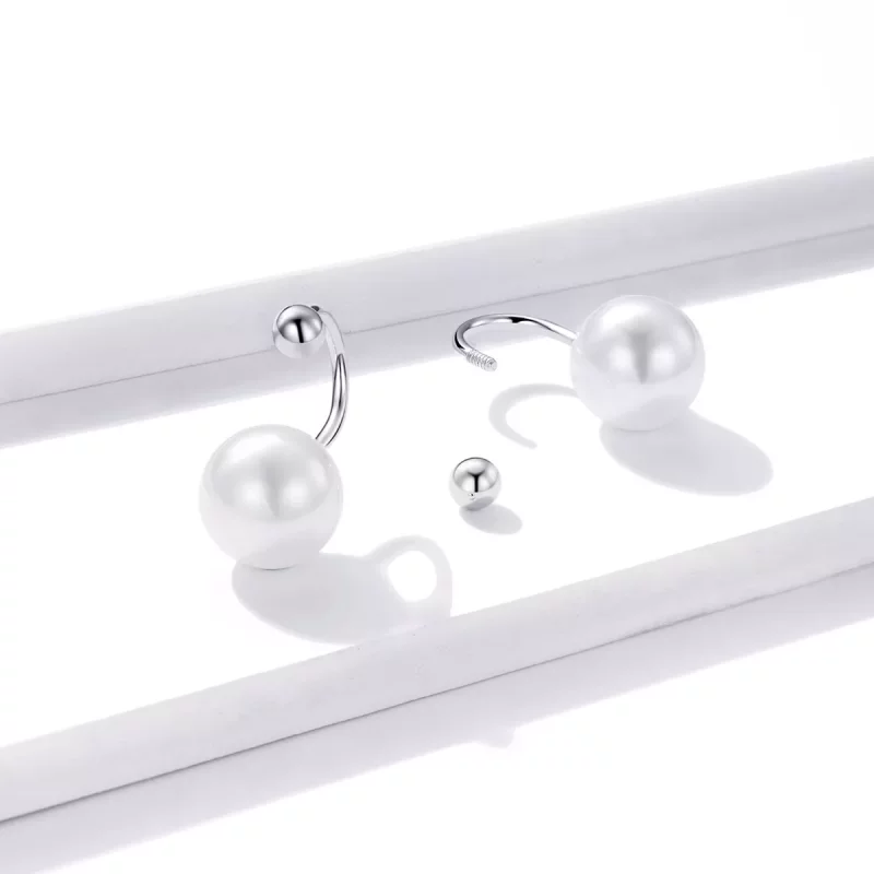 (afbeelding voor) Pandora Style Eenvoudige schelp Oorknopjes - BSE438 - Bekijken 2