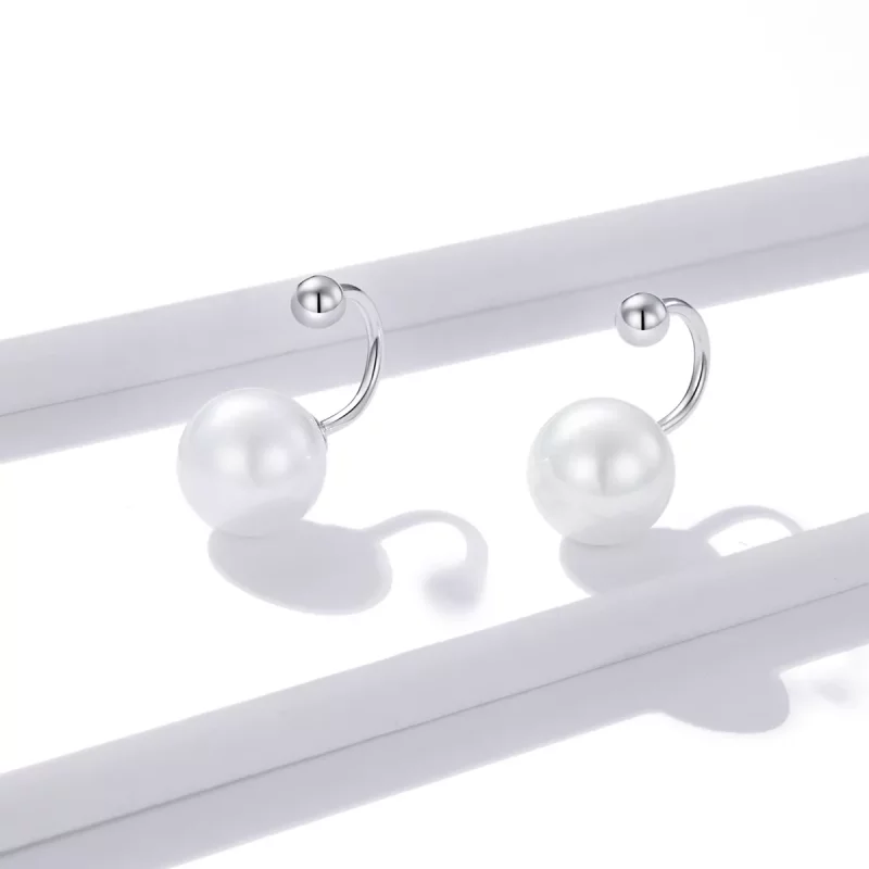 (afbeelding voor) Pandora Style Eenvoudige schelp Oorknopjes - BSE438 - Bekijken 3