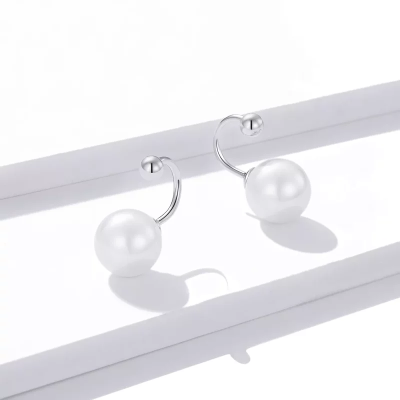 (afbeelding voor) Pandora Style Eenvoudige schelp Oorknopjes - BSE438 - Bekijken 4
