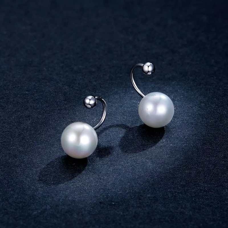 (afbeelding voor) Pandora Style Eenvoudige schelp Oorknopjes - BSE438 - Bekijken 5