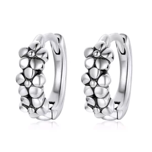 Pandora Style Eenvoudige zilveren bloemen Oorringen - SCE1154 (afbeelding voor) Pandora Style Eenvoudige zilveren bloemen Oorringen - SCE1154