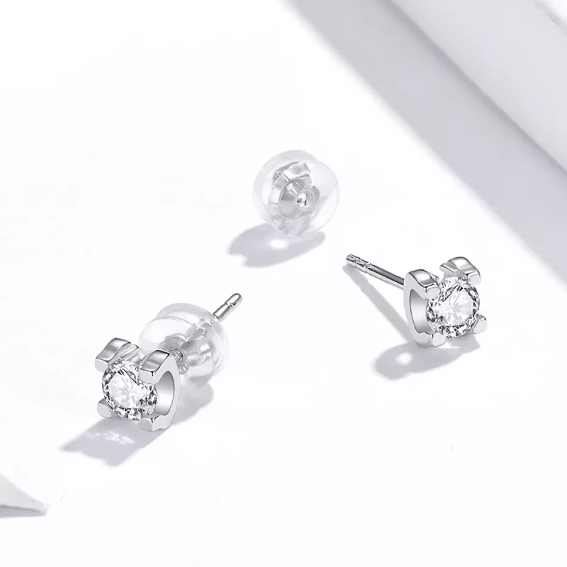 (afbeelding voor) Pandora Style Eenvoudige zirkoon Oorknopjes - SCE974 - Bekijken 3