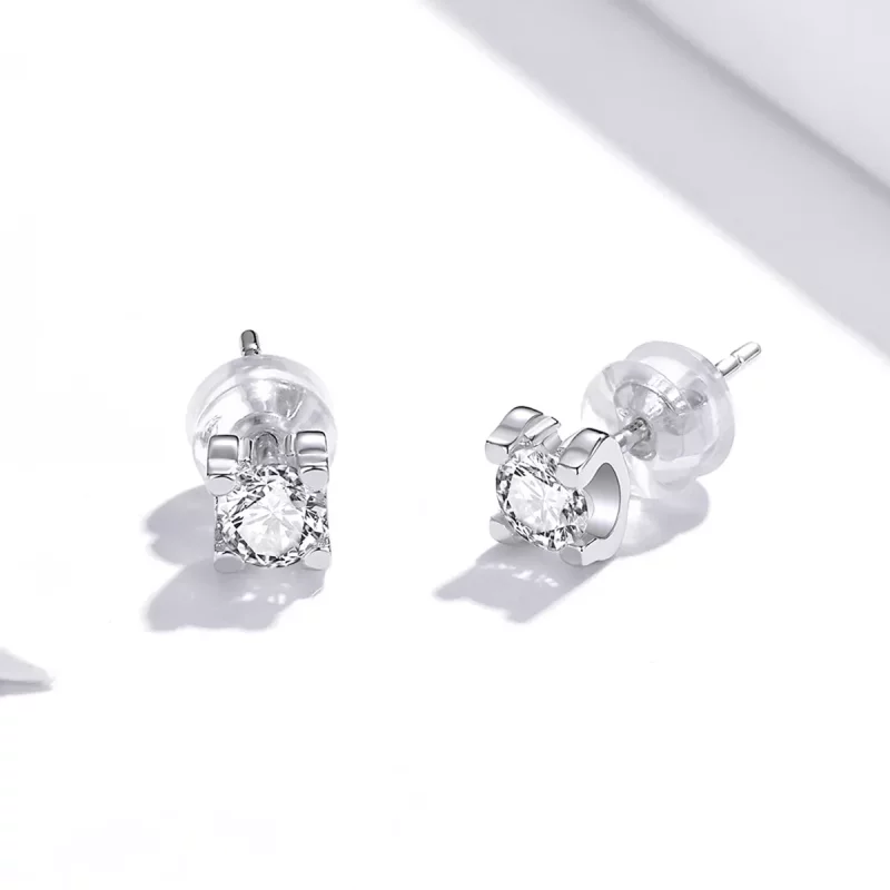 (afbeelding voor) Pandora Style Eenvoudige zirkoon Oorknopjes - SCE974 - Bekijken 4