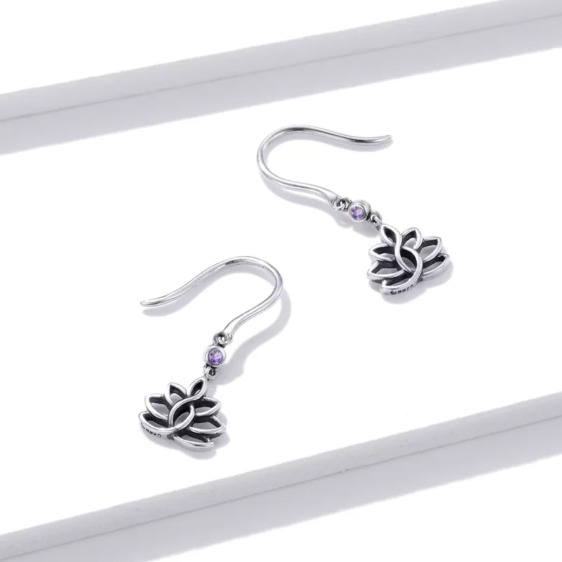 (afbeelding voor) Pandora Style Elegante lotusbloemen Oorhangers - BSE451 - Bekijken 4