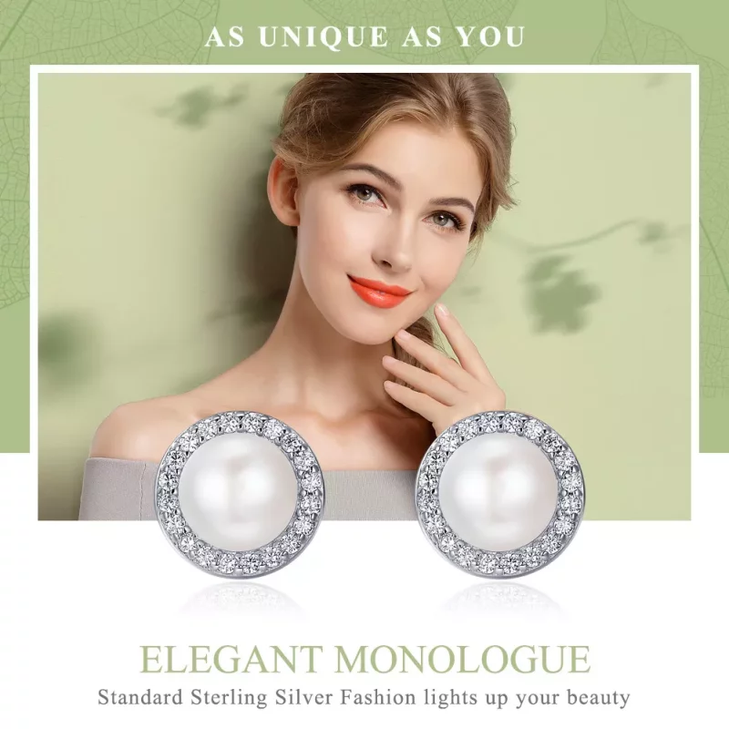 (afbeelding voor) Pandora Style Elegante monoloog Oorknopjes - SCE122 - Bekijken 2