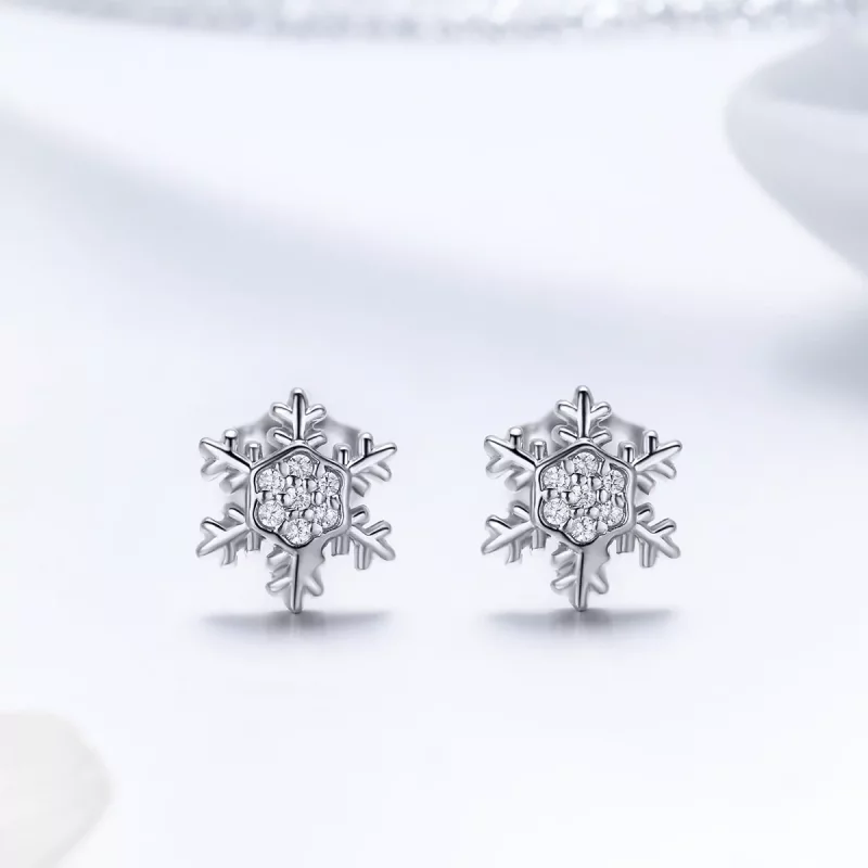 (afbeelding voor) Pandora Style Elegante sneeuwvlokken Oorknopjes - BSE009 - Bekijken 2