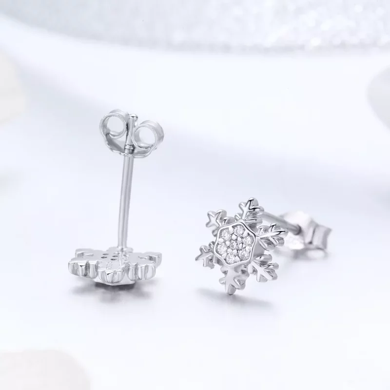 (afbeelding voor) Pandora Style Elegante sneeuwvlokken Oorknopjes - BSE009 - Bekijken 4